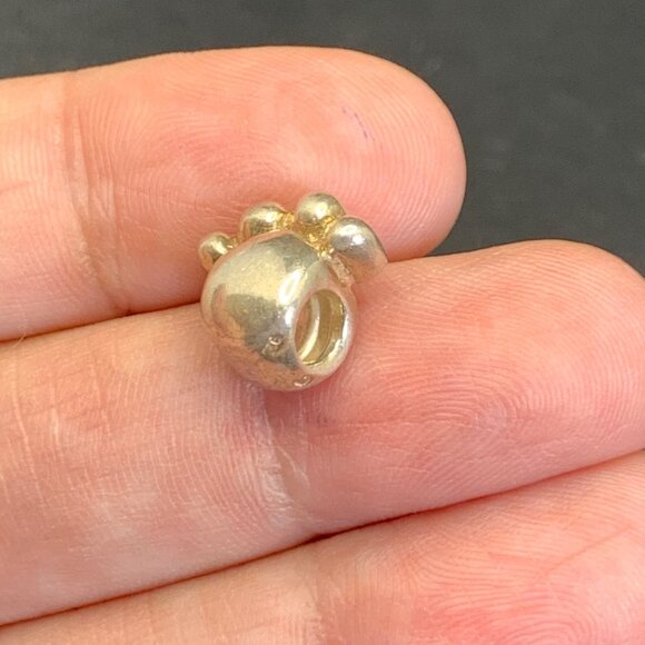 VTG Solid Sterling Silver 925 Animal Paw Print Slide Charm Size 0.5" Length - Picture 9 of 9